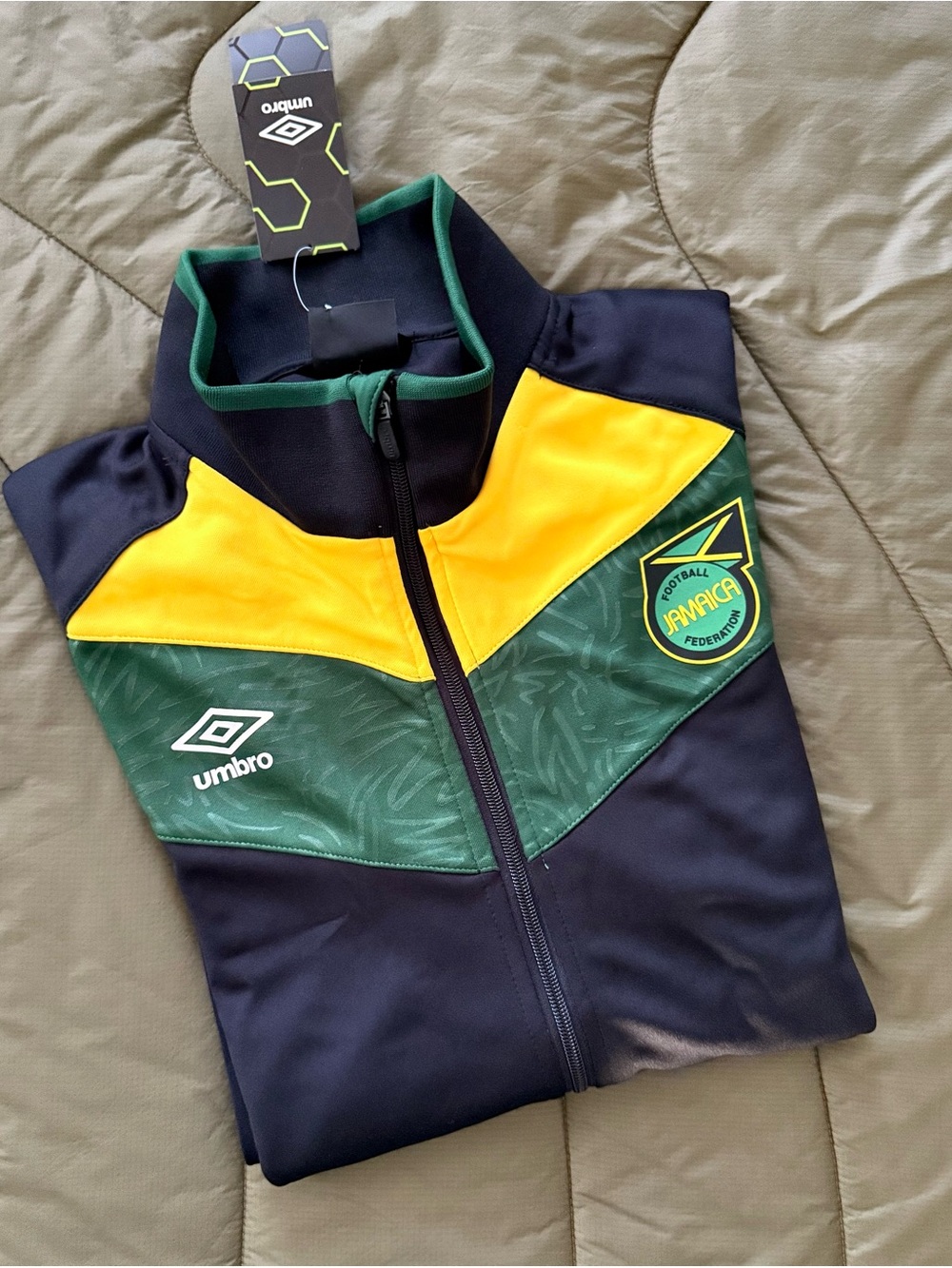 Umbro 🇯🇲 Jamaica Football Federation Black, Green & Yellow Track Jacket